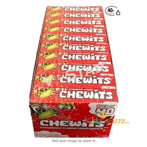 Full Box of CHEWITS Fruit Chewy Sweets (Strawberry (40 x 30g)) Chewing Gum