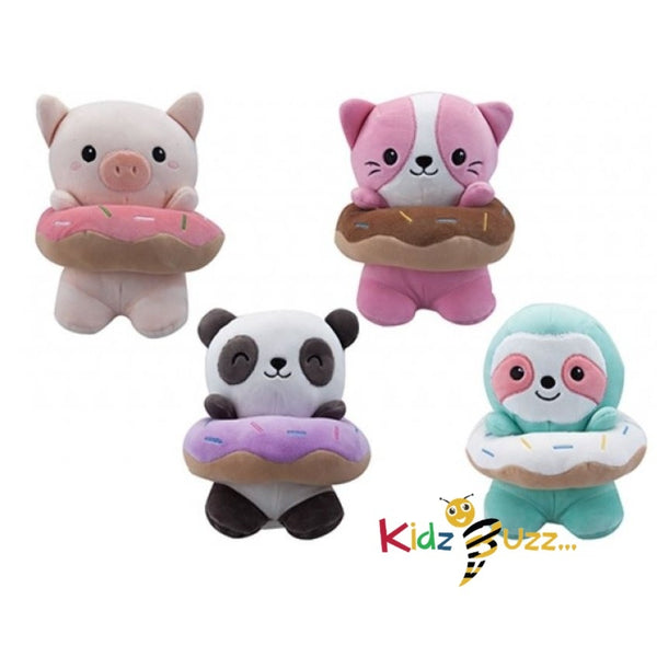 Candy Store Cute Animals With Donut Ring 18CM (4 ASSORTED) - kidzbuzzz