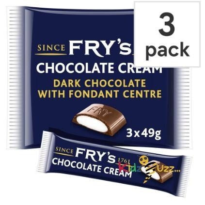 Fry's Chocolate Cream Chocolate Bar Multipack 3 X 49g Pack of 3