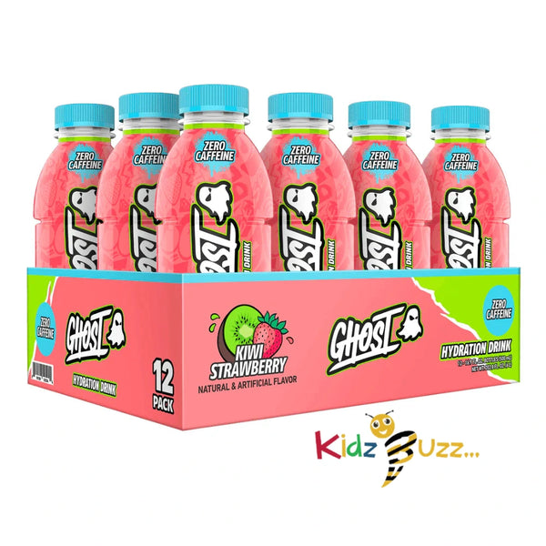 Ghost Strawberry Kiwi Hydration Drink 16.9fl.Oz 500ml With Zero Caffine PACK OF 6