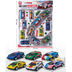 12pcs Iron Shell Recoil Vehicles Set Pull Back Alloy Car