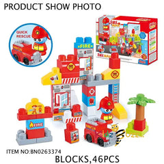 Fire Man Big Building Block Toys 46PCS Large Building Brick Toys