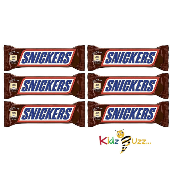SNICKERS Chocolate Bar Collection 50g x 10 | Snickers Chocolate by Mars - Nougat Topped with Caramel and Peanuts, Milk Chocolate Bar Sold by Kidzbuzzz
