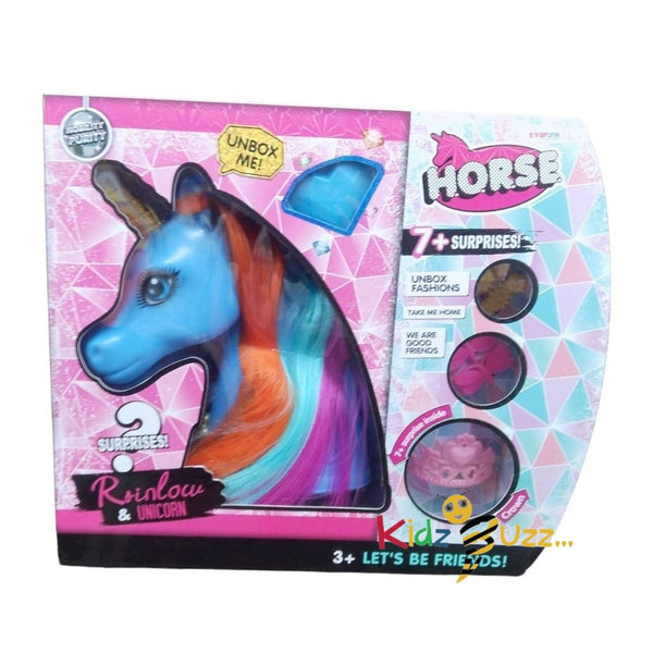 Pony Head For Hairstyles Toy Set Unicorn Horse Head Kids Bday Eid Gift