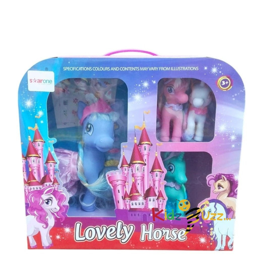 Lovely Horse Little Pony Toy Set Mini Unicorn Fluttershy Kids