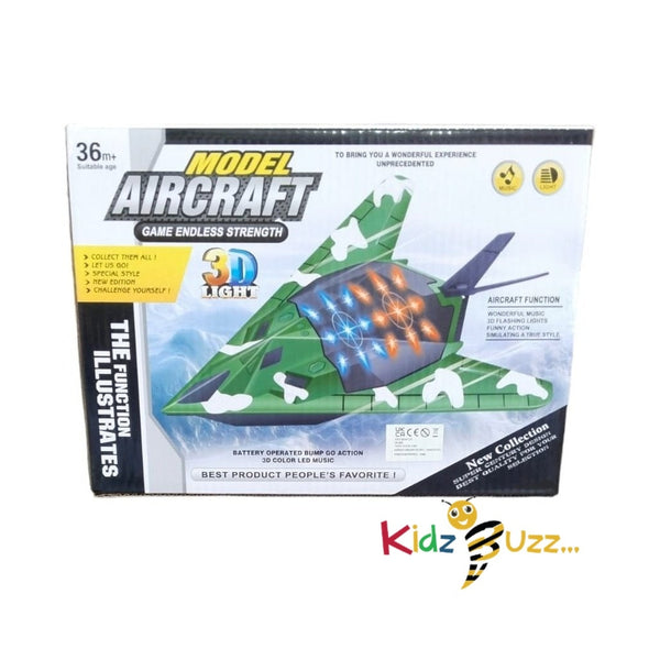 3D plane With Light Cartoon Toy