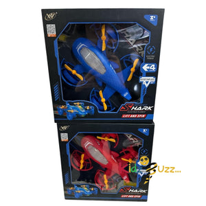 2 in 1 Shark Plane Cars for Kids 360 Rotation Light Music Kids Toys
