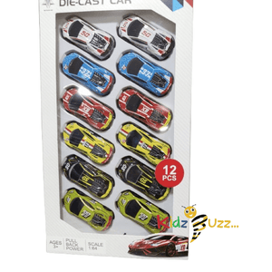 12pcs Die Cast Car Set - Pull Back Cars