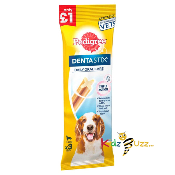Pedigree Dentastix Daily Medium Dental Dog Chews 3 Stick, 77g Box of 18