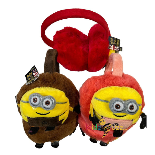 Minions Earmuffs in Plush Adjustable Padded Winter Ear Warmers for Toddlers Boys Girls