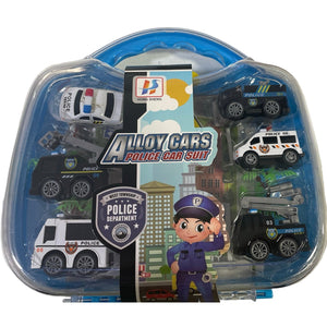 Alloy Cars Police Car Suit Suitcase Toy