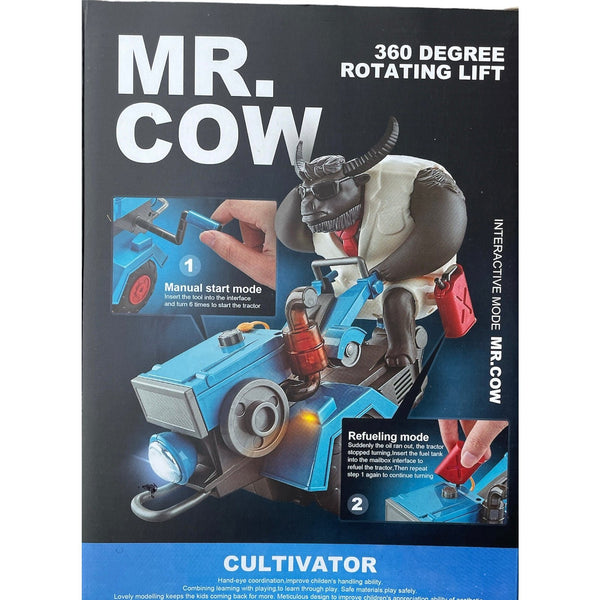 Mr Cow Cultivator Hand Tractor Power toy for children - kidzbuzzz