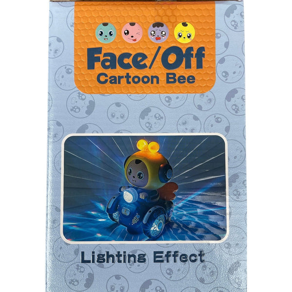 Face-Off Cartoon Bee Hot Transform Expression LED Light Singing and Glow Electric Dancing Bees Friction Toy - kidzbuzzz