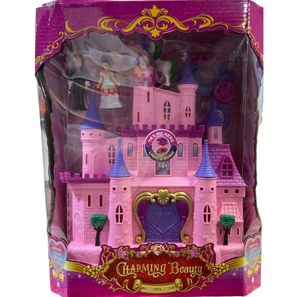 Charming Pink Princess Musical Castle Play Set Light Music Girls Toy Great Xmas gift doll - kidzbuzzz