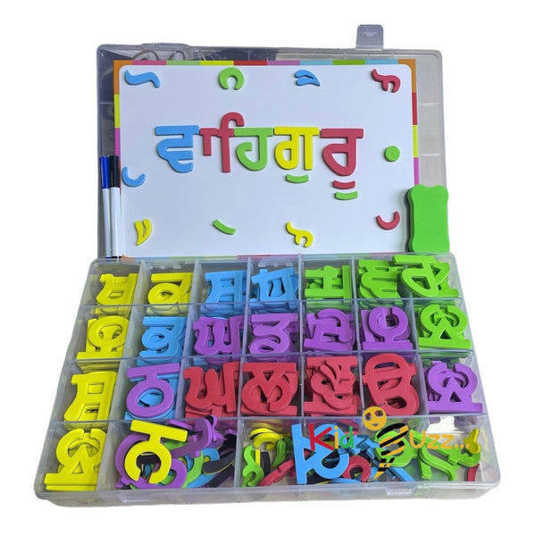 Punjabi Gurmukhi Language Magnetic Letters Box With Board, Eraser and Sketch