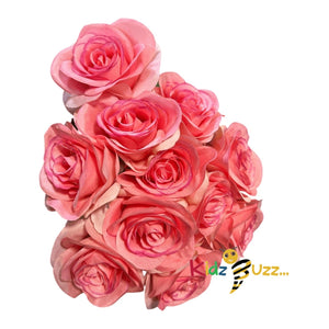 Peach Colour Rose Artificial Flowers Bouquet Wedding Home Party Christmas Decor