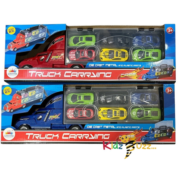 Truck Carrying Case - Die Cast Metal Toy For Kids
