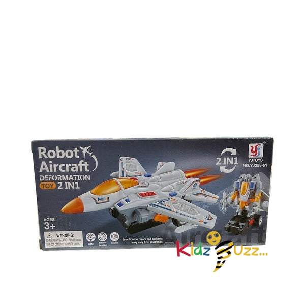2 in1 Aircraft to Robot Toy with 3D Light & Sound Colour May Vary