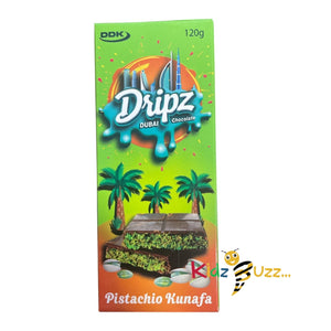 Dripz Dubai Chocolate Pistachio Kunafa Bar Best For Gifting &Sharing 120gm (Pack of 2)