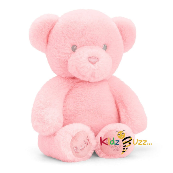 35cm Keeleco Baby Girl Bear Soft Toy 100% Recycled Plush Eco Soft Toy