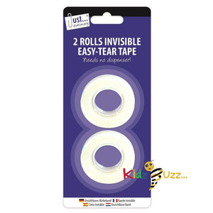Invisible Easy Tear Tape 2 Rolls 18mm X 33M Rolls (Pack Of 3)