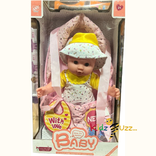 Love My Family Small Baby Doll With Pram For Kids
