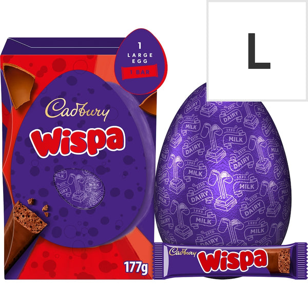 Cadbury Wispa Shell Easter Egg 177g (Pack Of 6)