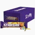 Cadbury Starbar Chocolate Bar, Milk Chocolate with Caramel and Peanut Centre, Pack of 32, 49g