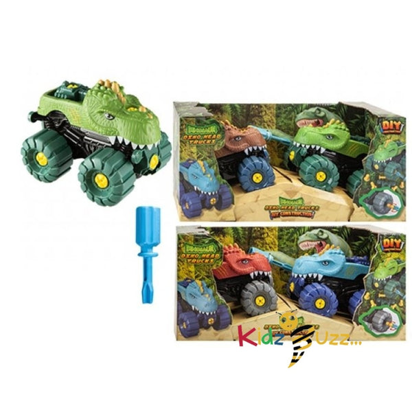 Dino Head Diy 4X4 Truck 14cm Toy For Kids