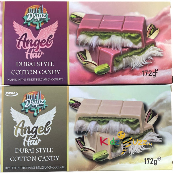 Dubai Style Chocolate Angel Hair 172g White and Milk Cotton Candy Pistachio Pack of 2