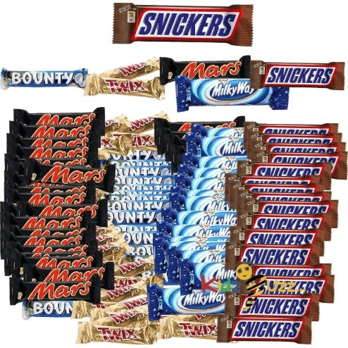 Bounty Snickers Mars Milky Way Twix Christmas Mini Chocolate Mega Gift Hampers 45 Bars