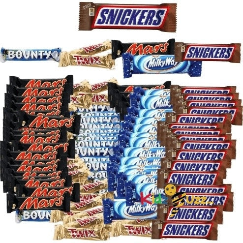 Bounty Snickers Mars Milky Way Twix Christmas Mini Chocolate Mega Gift Hampers 45 Bars