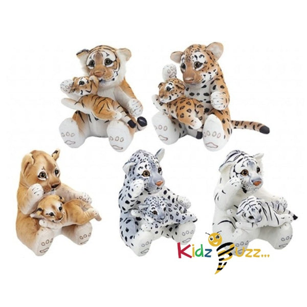 Mother & Baby Cub Wild Cat 25cm Soft Toy