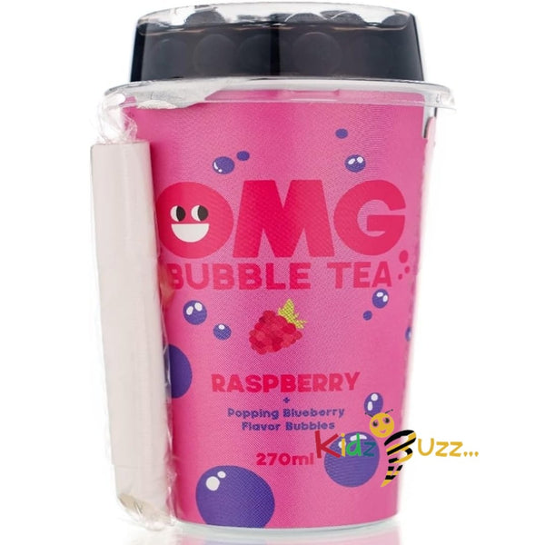 OMG Bubble tea | Real tea, Real fruit, Popping bubbles | Raspberry Tea with popping Blueberry bubbles