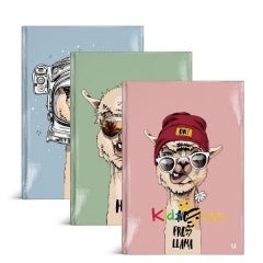 A5 Fun Llama Hardback Notebook Pack of 3
