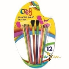 Assorted Paint 12 Brushes PACK OF 3 OR 6 PCS
