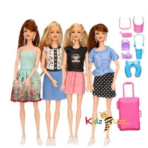 Teen Doll With Case 4 Assorted Toy For kids