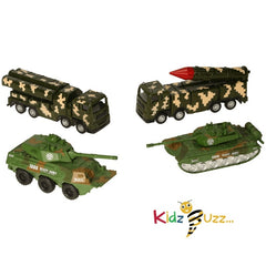 Bravo Squad Truck Toy 4 Assorted - Die Cast Combat Force Toy For Kids