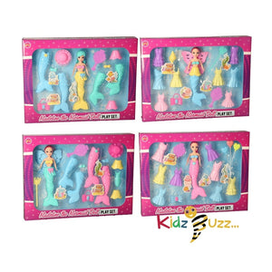 Mermaid Doll Play Set For kids - Pretend Play Set(4 Assorted)