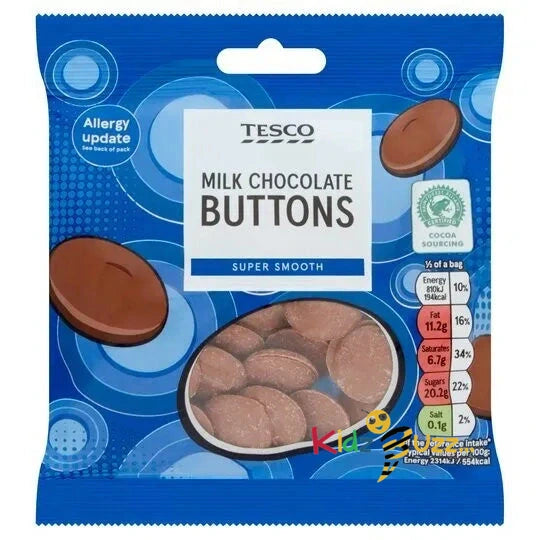 Tesco Milk Chocolate Buttons 70G Pack of 3