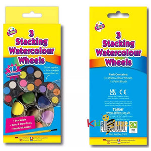 18 Colour 3 Stacking WaterColour Wheels (Pack Of 2)
