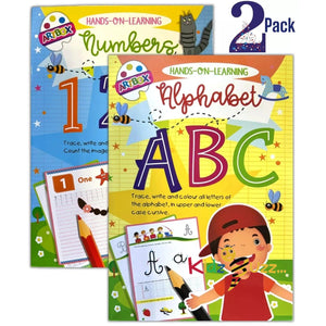 ABC 123 Colouring Book - A4 Kids Activity Learn Books 2 Pack