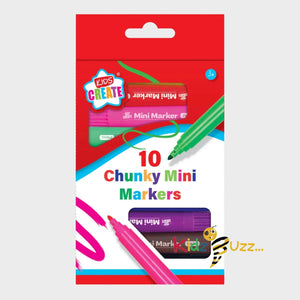 10 Pcs Assorted Colour Chunky Mini Markers (Pack Of 2)
