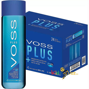 Voss Water, VOSS UK Plus, Artesian Still Water with Aquamin, Minerals and Electrolytes, Bulk pack of 24 x 500 ml
