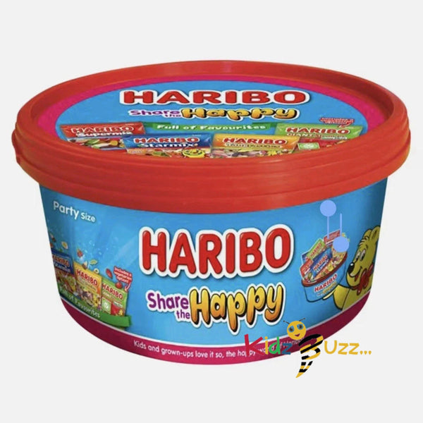 Haribo Share The Happy Mini Bags Sweets Tub, 600g