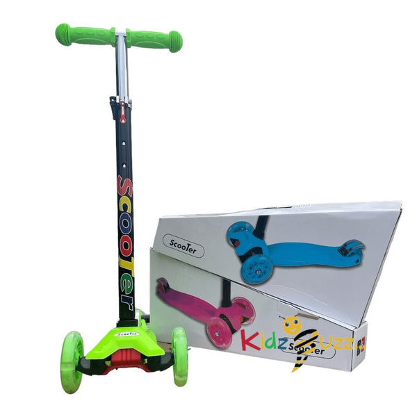 Scooter 3 Wheel Kids Child Kick Flashing LED Light Up Push Adjustable XMAS Gift