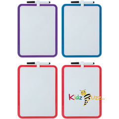 2 X A4 Dry Wipe Board With Pen Assorted Colors