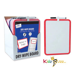 2 X A4 Dry Wipe Board With Pen Assorted Colors