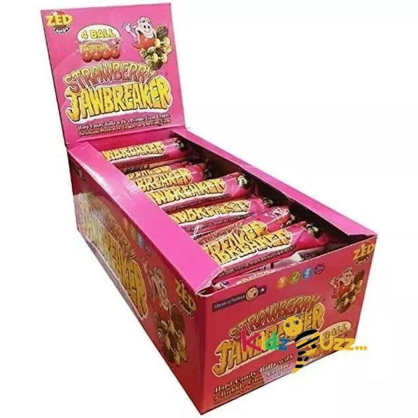 Zed Candy Strawberry Jawbreaker 6 Balls x 24 Pack