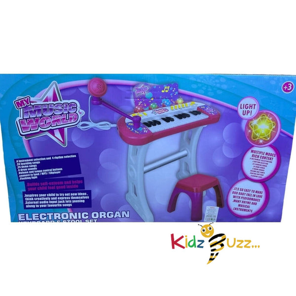 Electronic Keyboard With Stool Set for Kids Toddler’s Instrument Toy